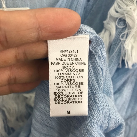 NEW Wildfox Waylon fringe trim v-neck sweater - Picture 4 of 5